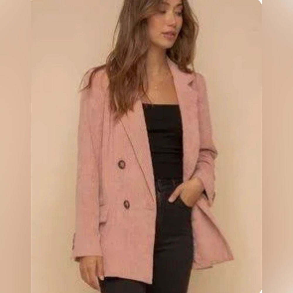 HEM AND THREAD PINK CORDUROY JACKET SIZE M NWT